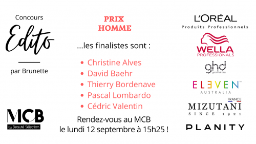 les finalistes pour le prix homme sont